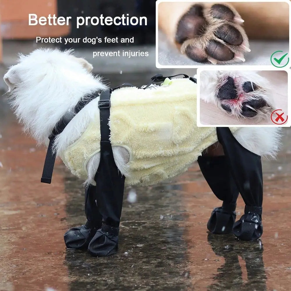 All Season Waterproof Dog Boots With Adjustable Straps