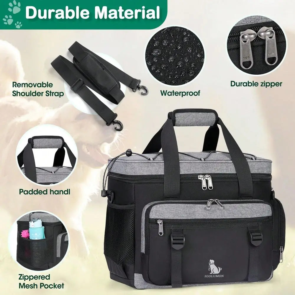 Multi Pocket Dog Travel Bag And Storage Organizer Set