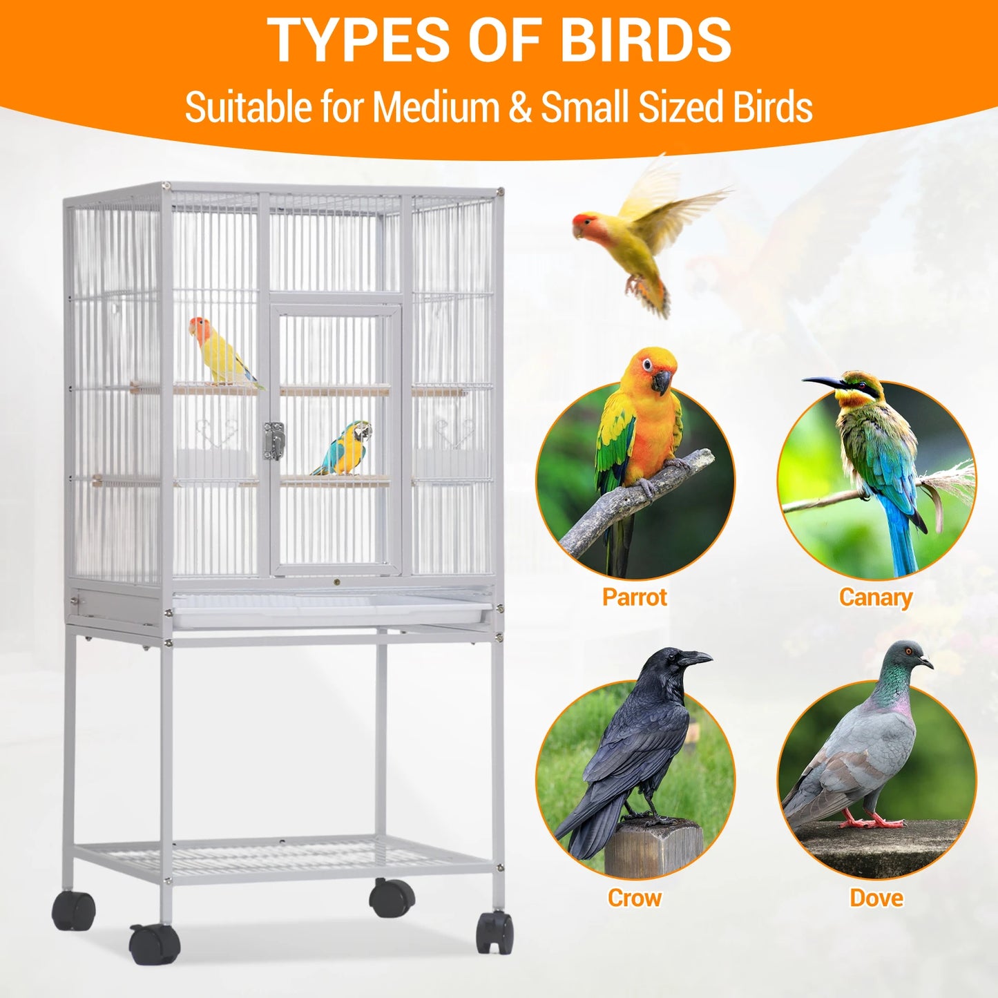 Five Level Metal Small Animal Cage With Wheels And Tray