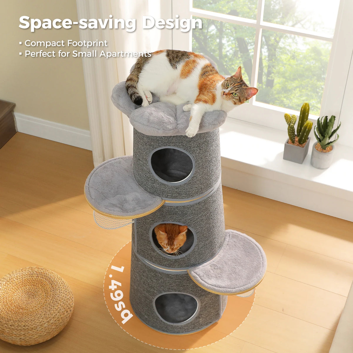 PAWZ Road Multilevel Cat Tree With Flower Perch And Condos