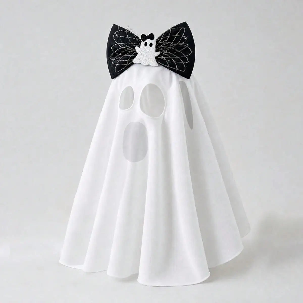 Funny Dog And Cat Halloween Ghost Costume With Bow