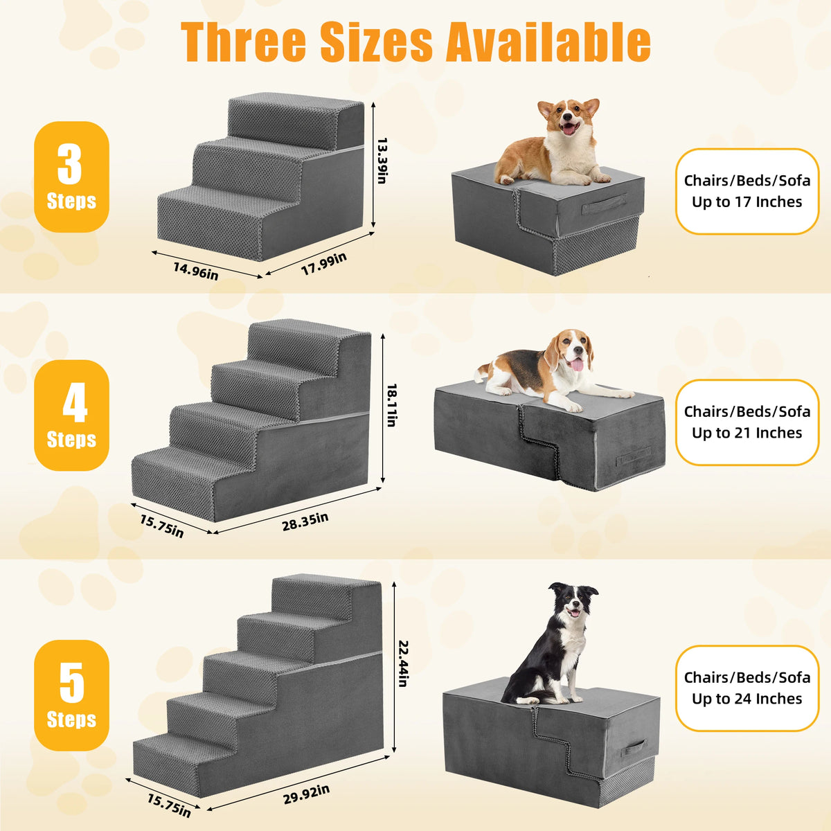 Soft Curved Dog Stairs For Pets Indoor Non Slip Ramp