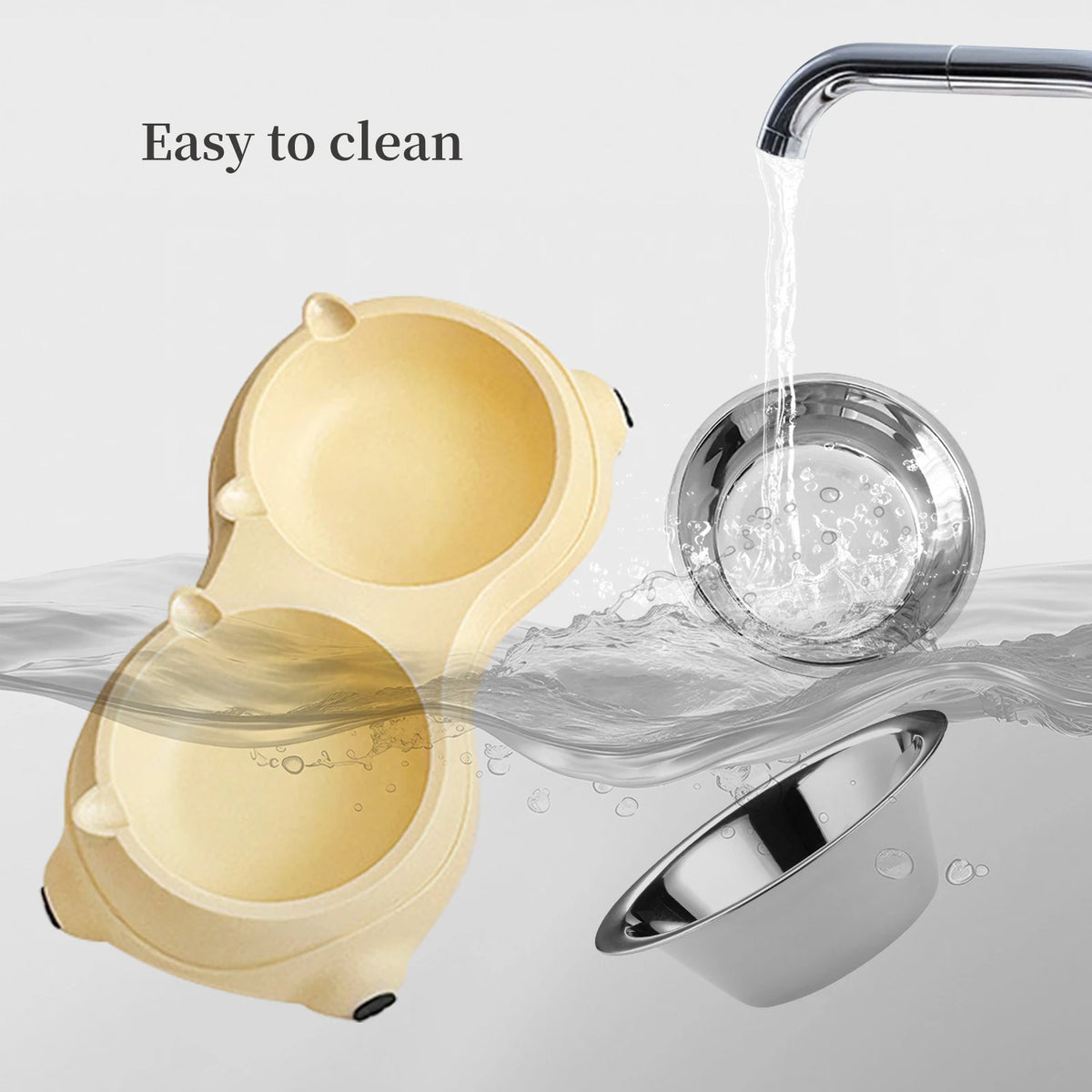 Stainless Steel Double Pet Feeding Bowl for Cats and Dogs