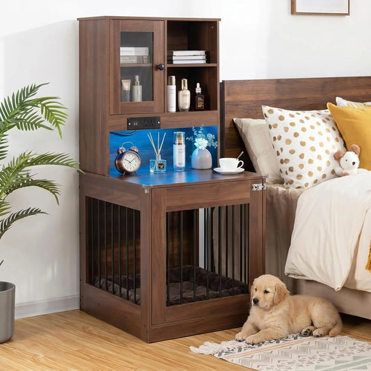 Premium Wooden Dog Crate Furniture Nightstand For Small Dogs