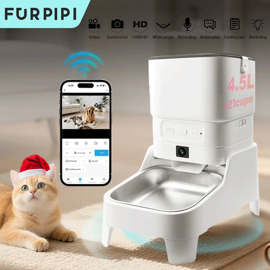 Furpipi Smart Pet Feeder With HD Camera And App Control