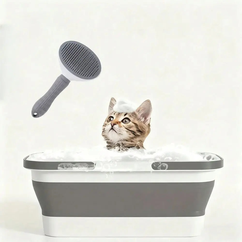 Portable Collapsible Dog Bathing Tub With Drain Plug And Handle