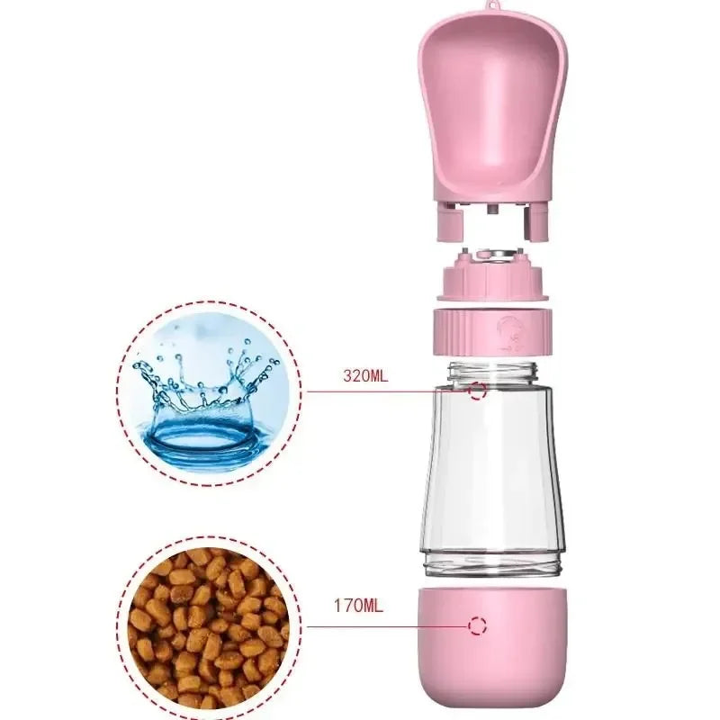 Portable Dog Water Bottle And Food Container For Travel