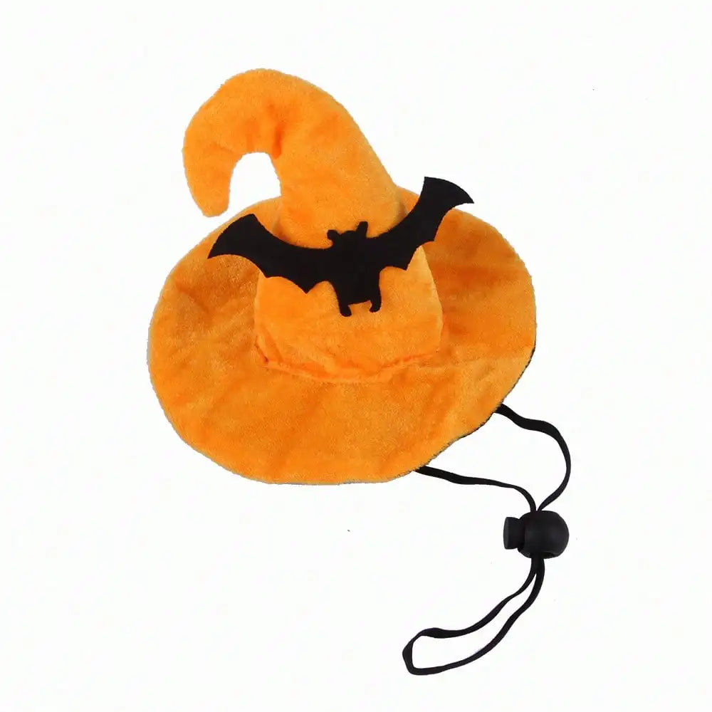 Adjustable Halloween Pet Witch Hat And Bandana Set For Pets