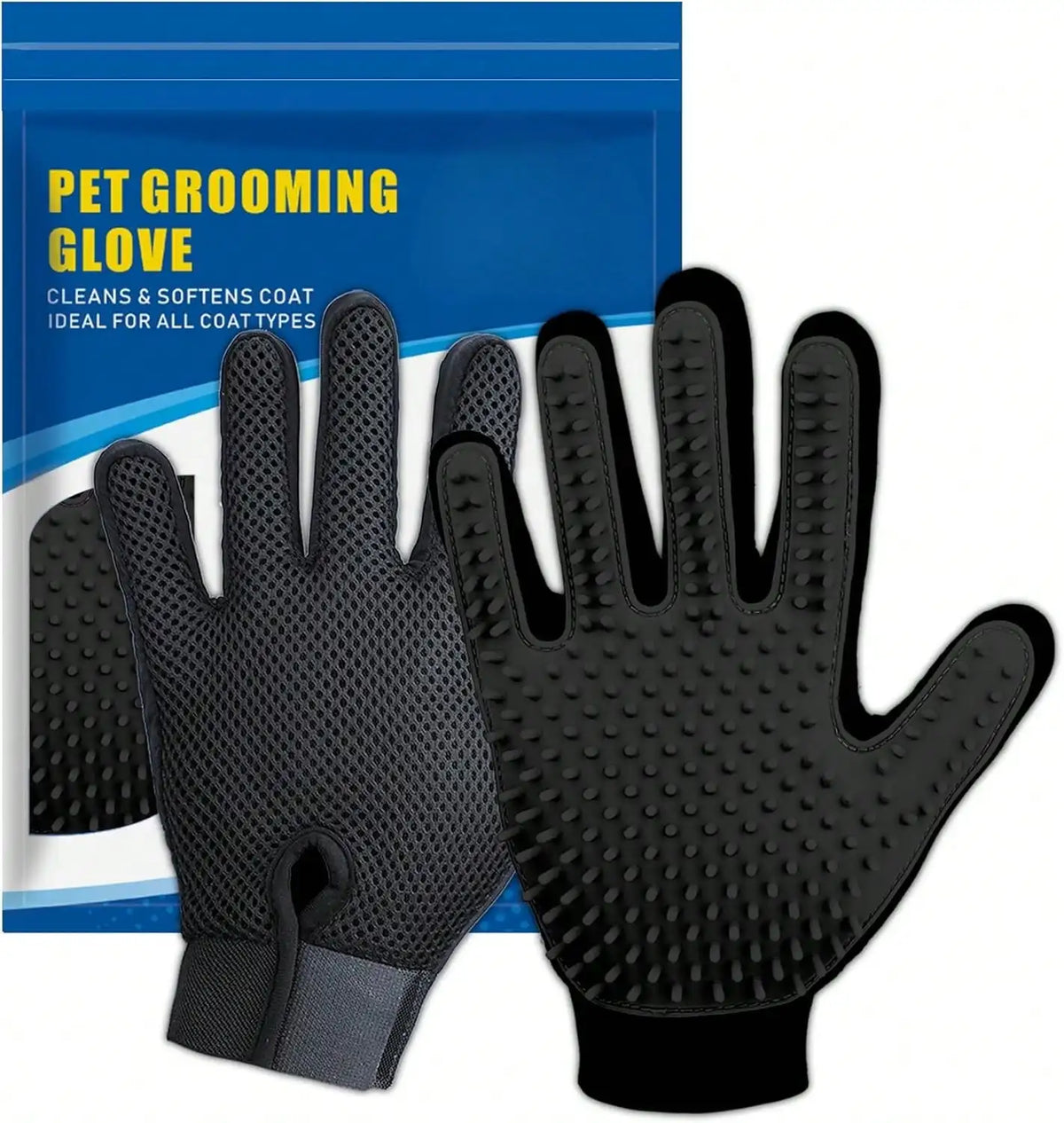 Pet Hair Remover Gloves Shedding Brush For Dogs Cats Horses