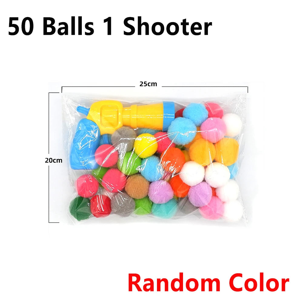 Interactive Plush Ball Shooting Gun Toy For Cats And Kittens