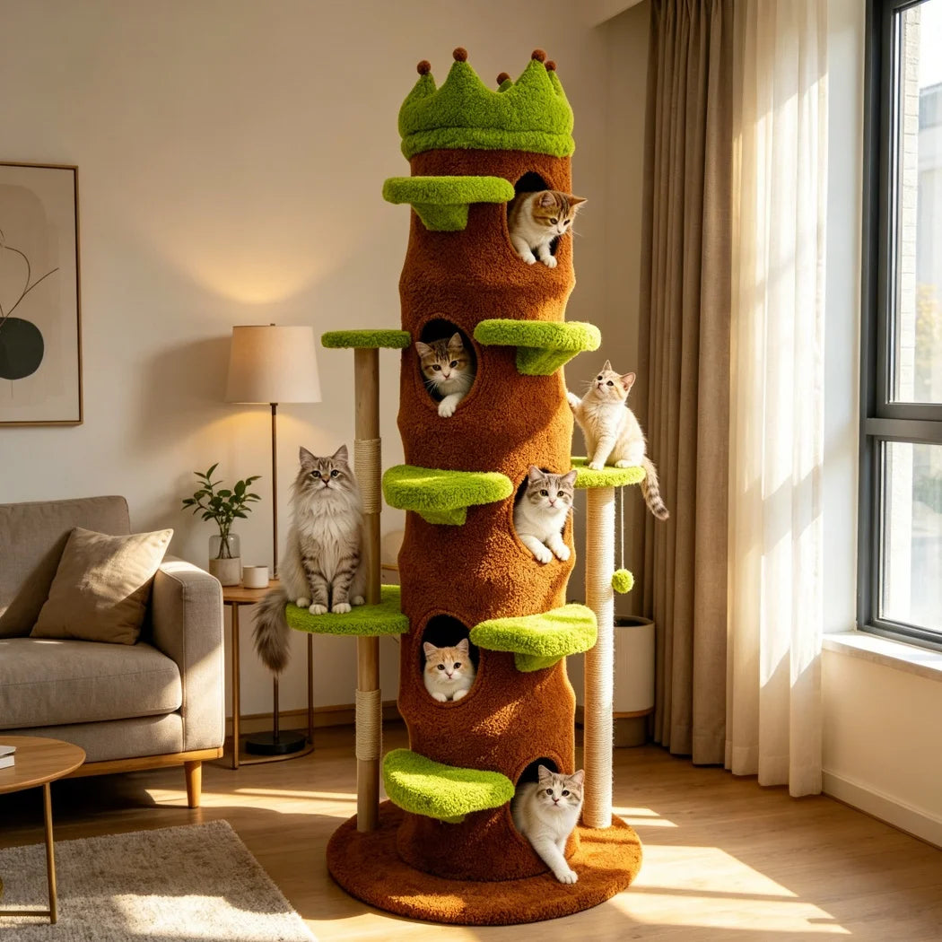 Borwort Premium Cat Tree Tower With Sisal Scratching Post Condo