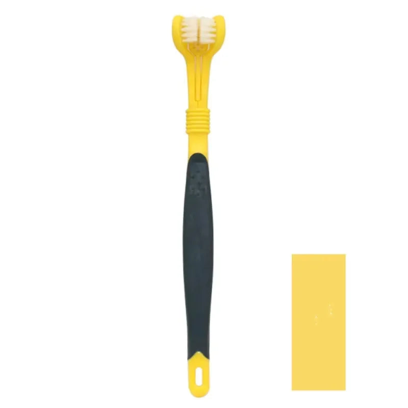 Three Sided Plastic Pet Toothbrush For Tartar Plaque Removal