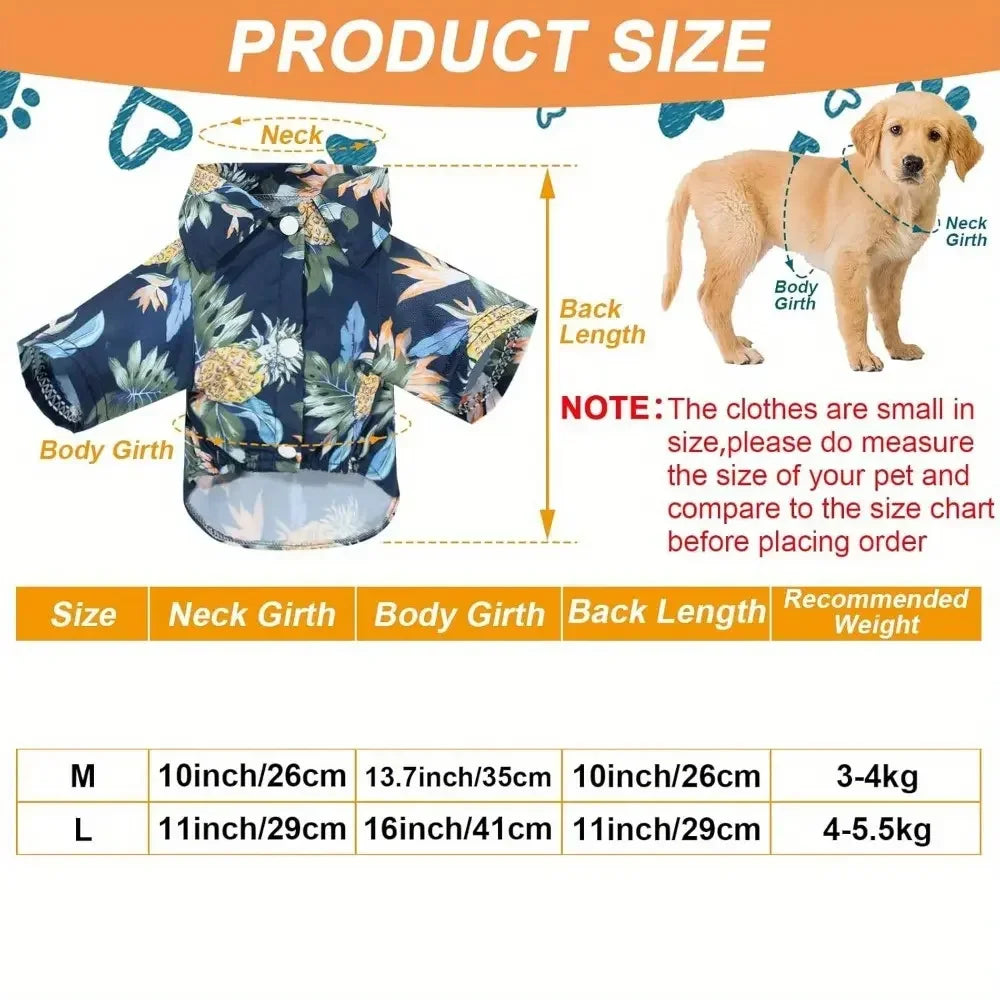 Breathable Hawaiian Floral Pet Shirts Set For Dogs And Cats