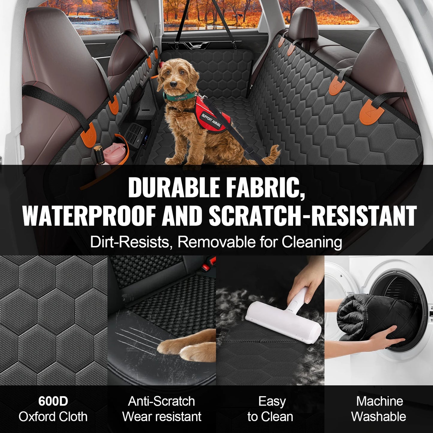 SucceBuy Premium Back Seat Extender Dog Hammock With Breathable Mesh