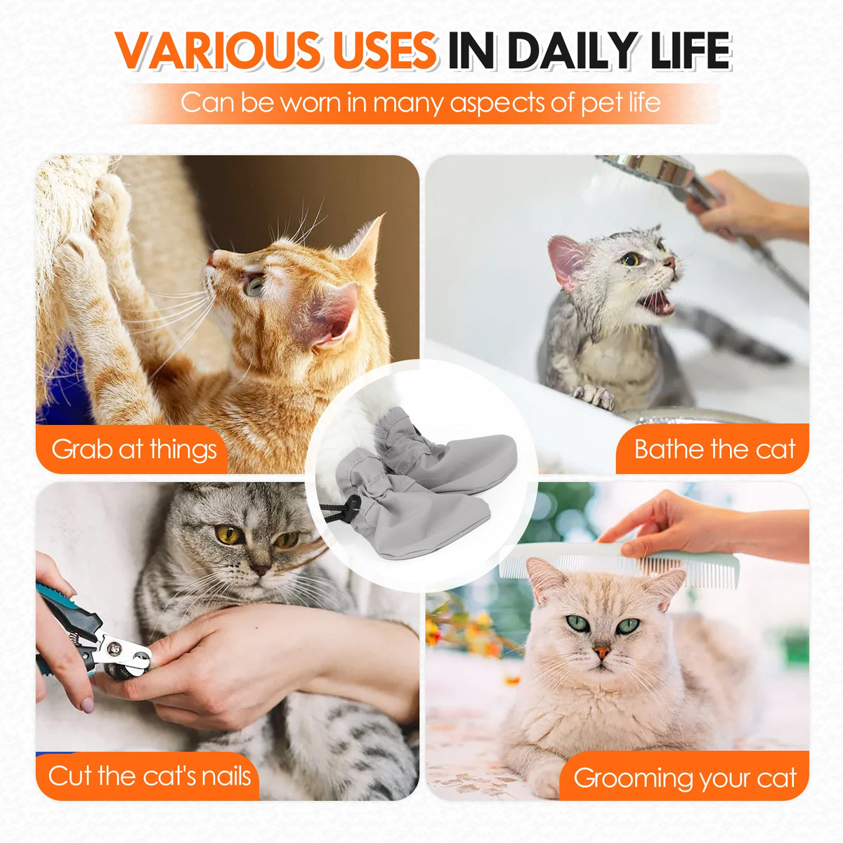 Waterproof Anti Scratch Cat Paw Covers With Adjustable Drawstrings