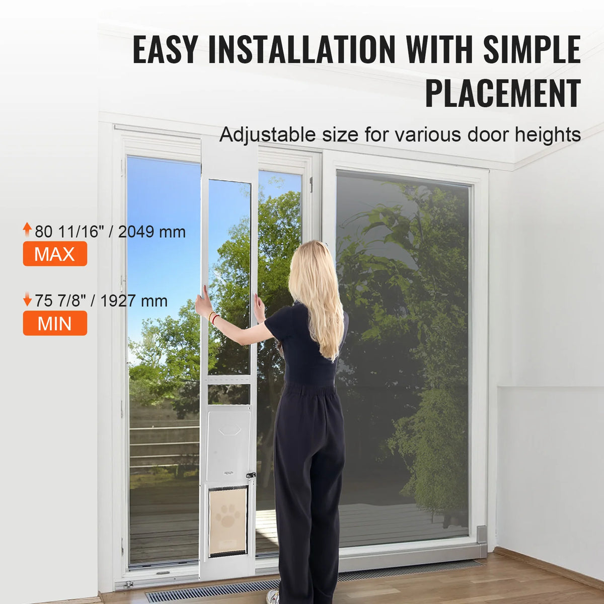 Adjustable Height Sliding Glass Door Pet Access Panel