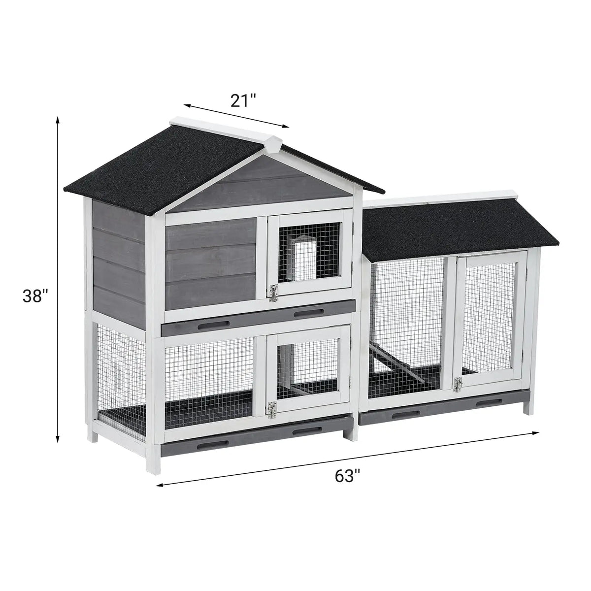 DishyKooker Wooden Two Tier Bunny Hutch Secure Housing