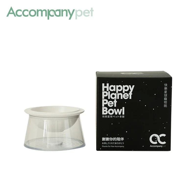 Tilted Raised Ceramic Bowl With Non-Slip Anti-Tip Feeding Design