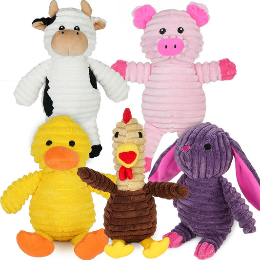 Premium Plush Squeaky Dog Toys Assortment Bundle For Pets