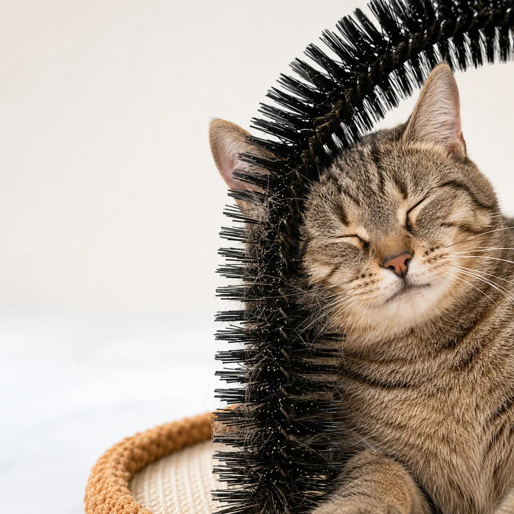 Cat Grooming Arch With Sisal Scratcher And Hanging Ball