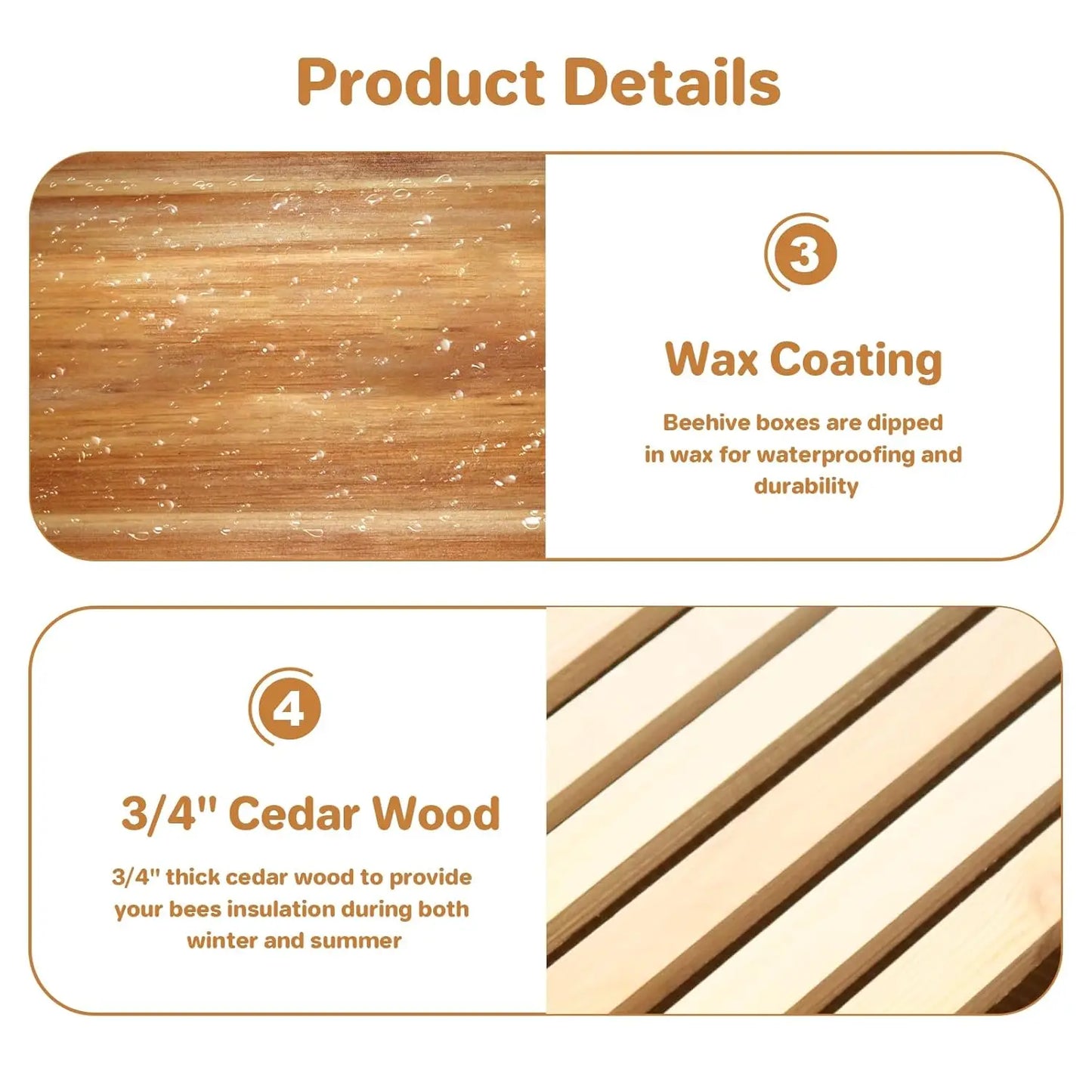HiMISS 10 Frame Beehive Kit With Wax Coated Foundations