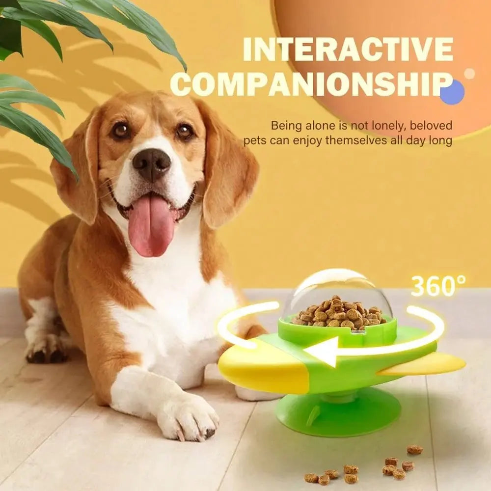 Rotatable Cat Dog Food Dispensing Toy Educational Nylon Ceiling Mount