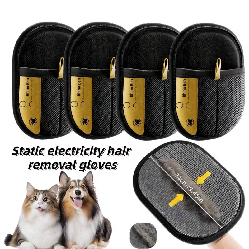 Double Sided Pet Hair Removal Grooming Gloves For Cats Dogs