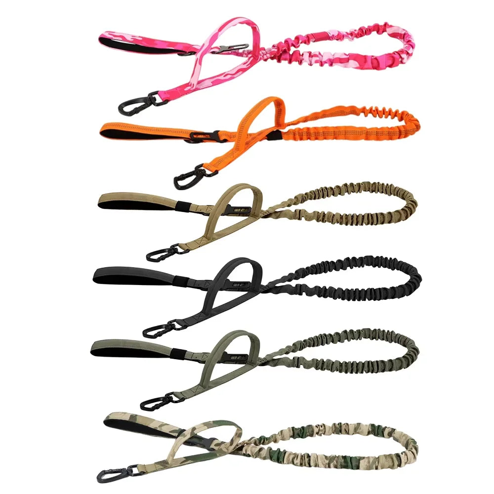 Adjustable Tactical Nylon Dog Leash With Quick Release Buckle