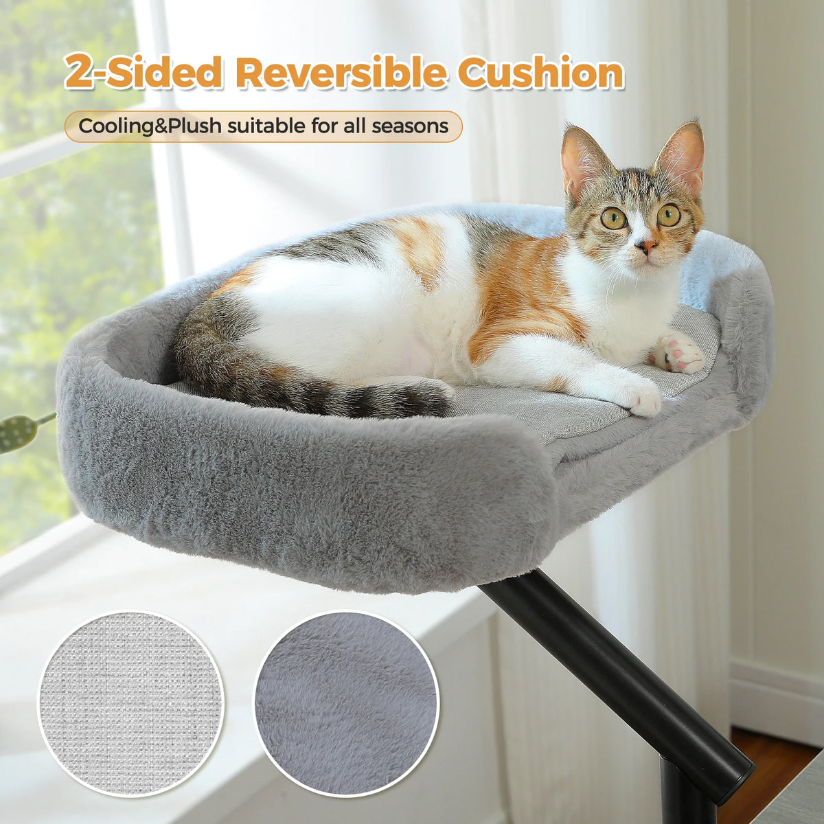 Pawz Road Adjustable Rotating Cat Desk Bed Plush Hammock Stand