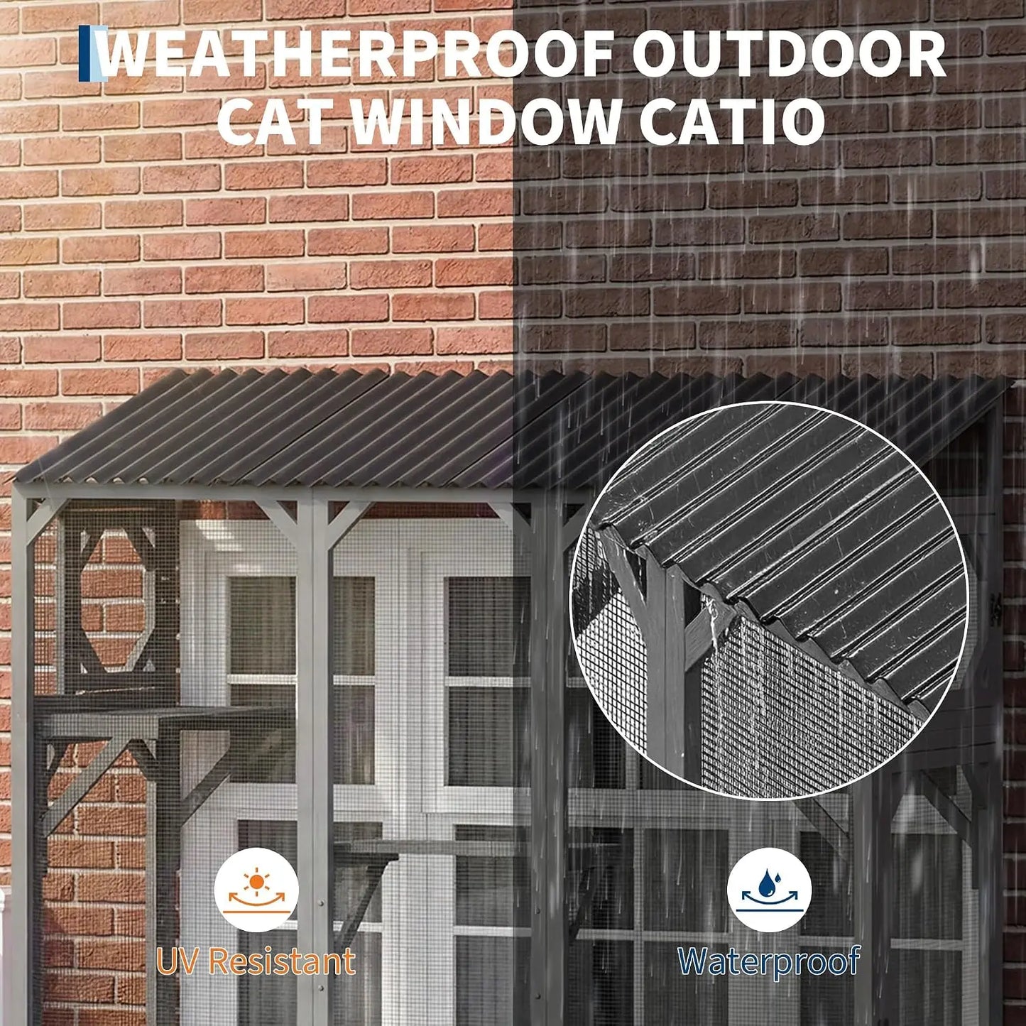 Spacious Wooden Window Catio Enclosure For Indoor Cats Relaxation