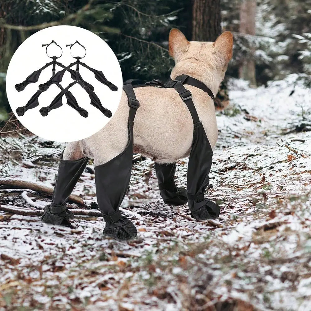 All Season Waterproof Dog Boots With Adjustable Straps