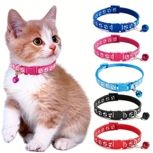 Adjustable Cat Collar With Bell And Decorative Ribbon