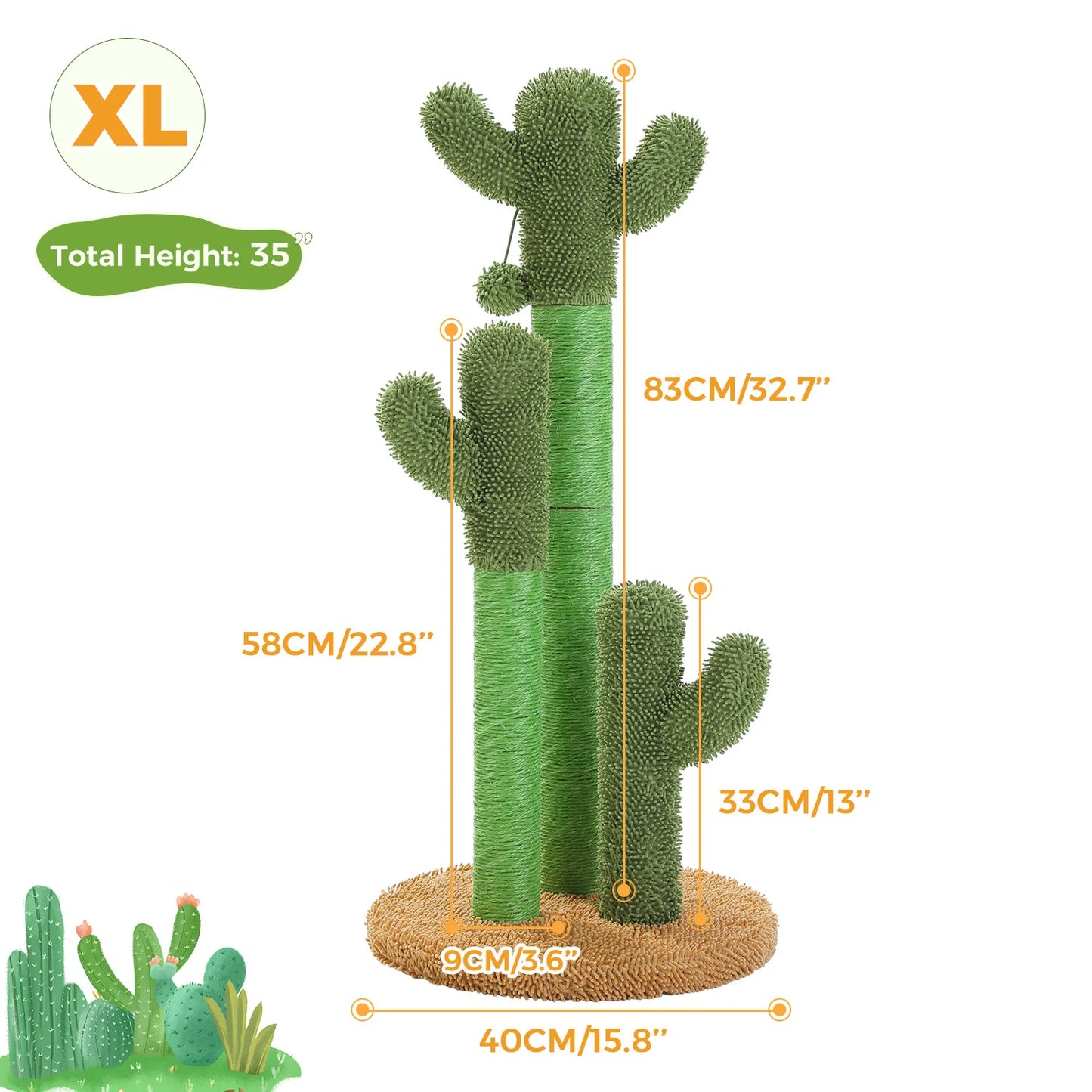 PAWZ Road Tall Cat Scratching Post With Sisal Poles And Ball