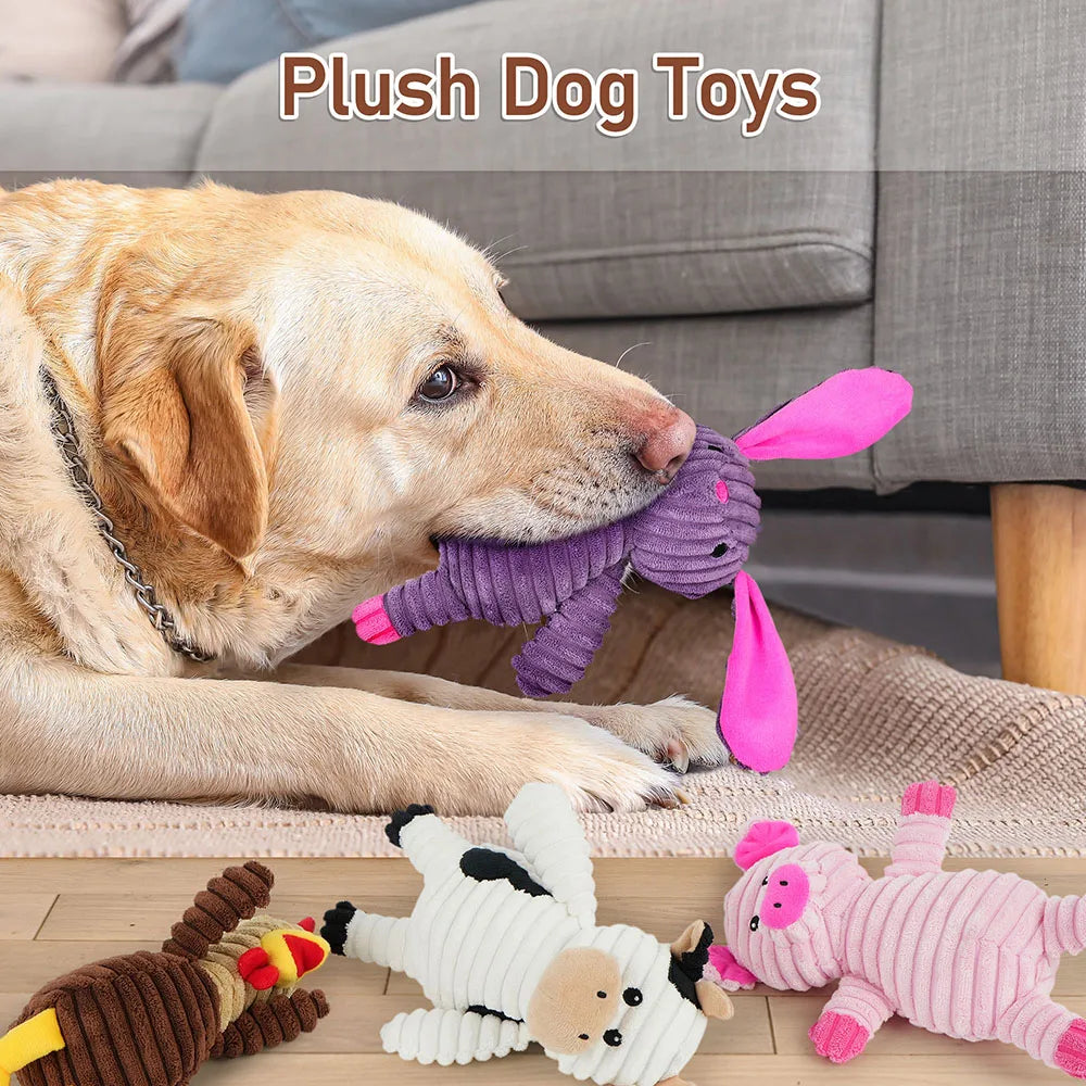 Premium Plush Squeaky Dog Toys Assortment Bundle For Pets