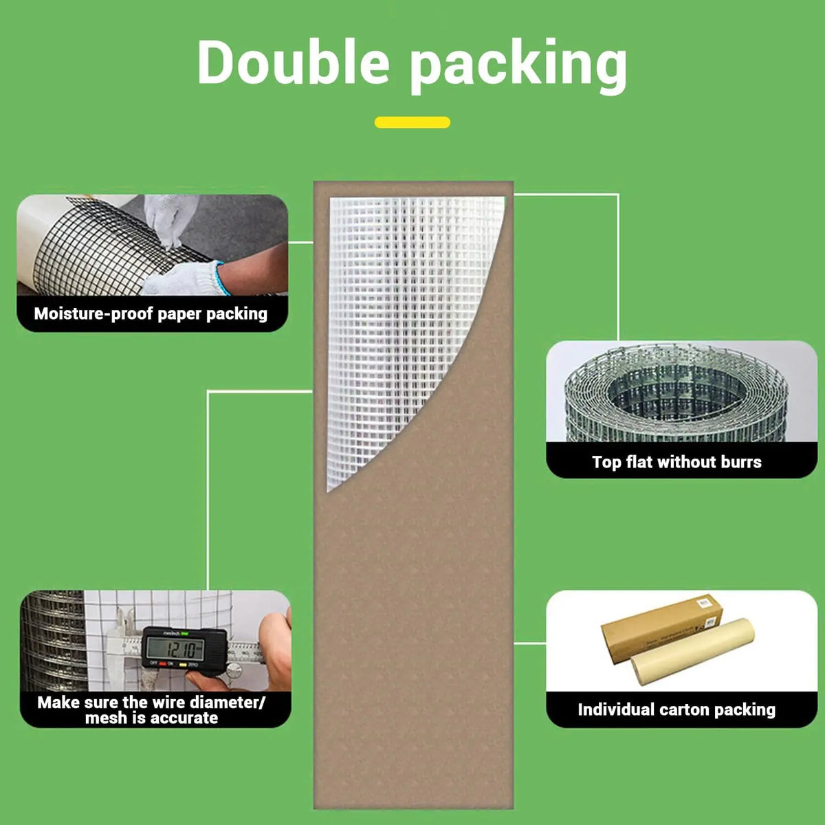 HiMiss Galvanized Chicken Wire Mesh Roll For Garden Fencing