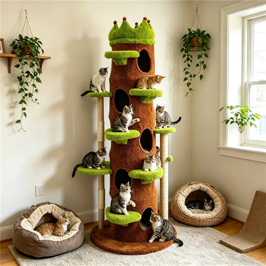 Borwort Premium Cat Tree Tower With Sisal Scratching Post Condo