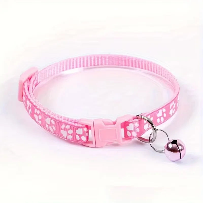 Adjustable Cat Collar With Bell And Decorative Ribbon