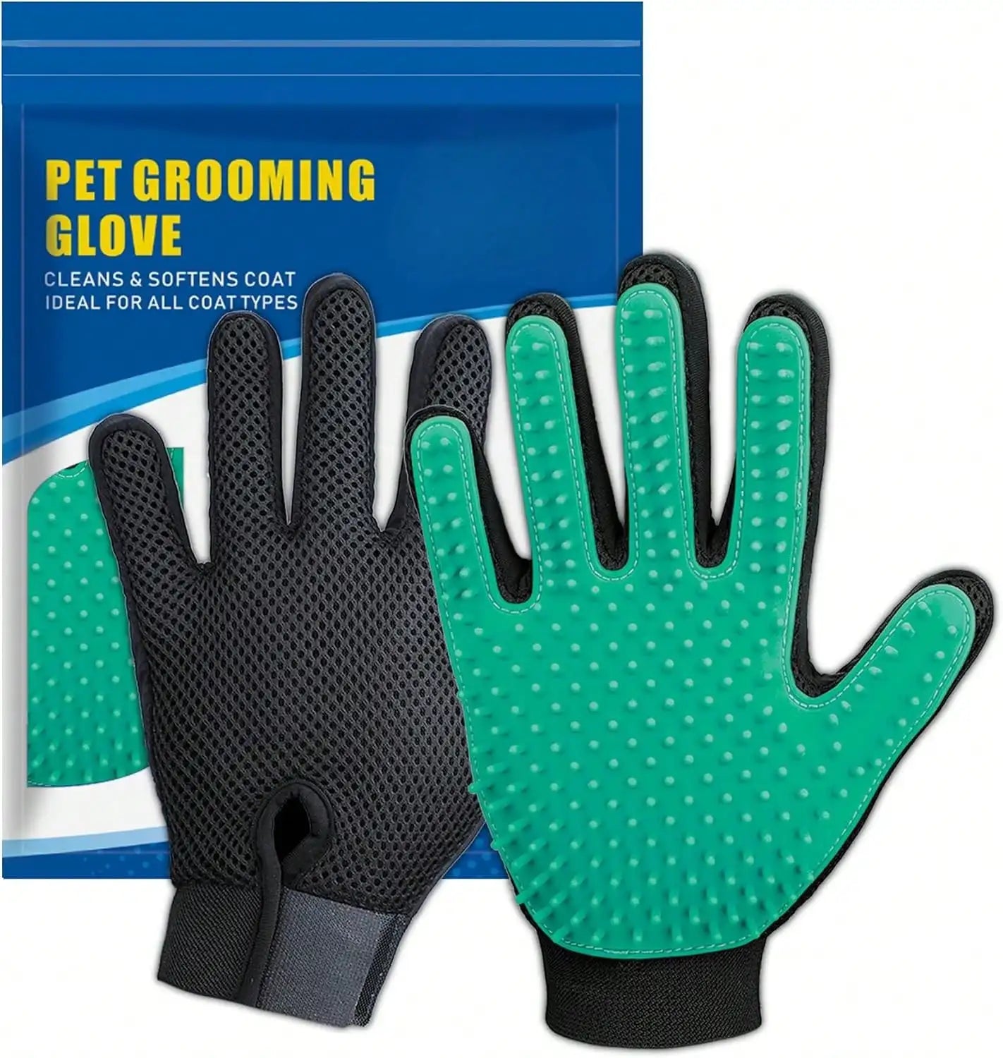 Pet Hair Remover Gloves Shedding Brush For Dogs Cats Horses