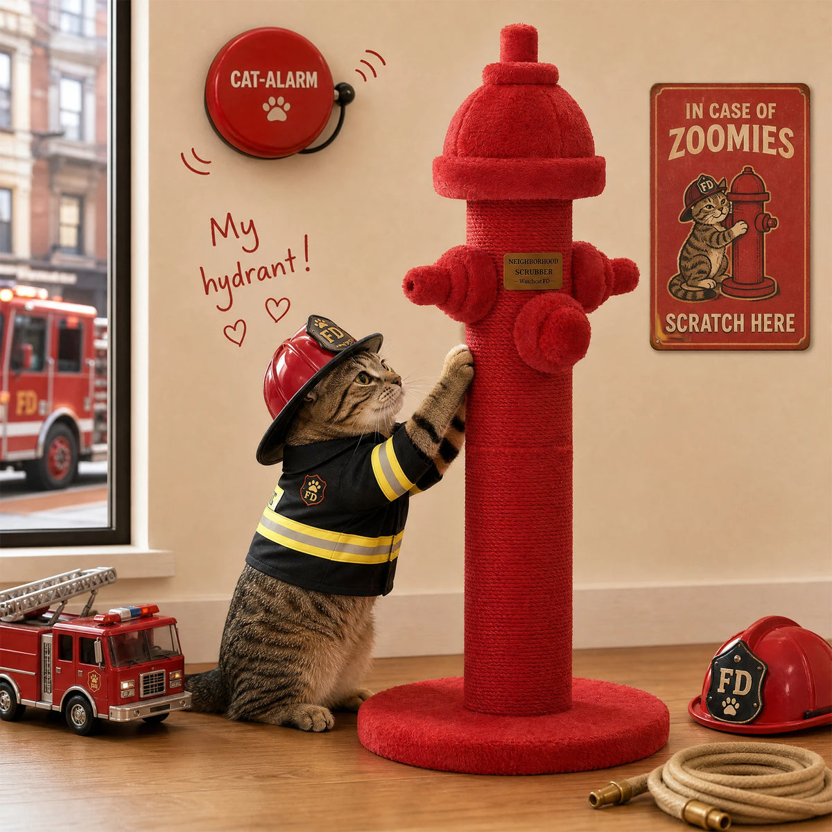 PAWZ Road Fire Hydrant Sisal Cat Scratching Post Furniture