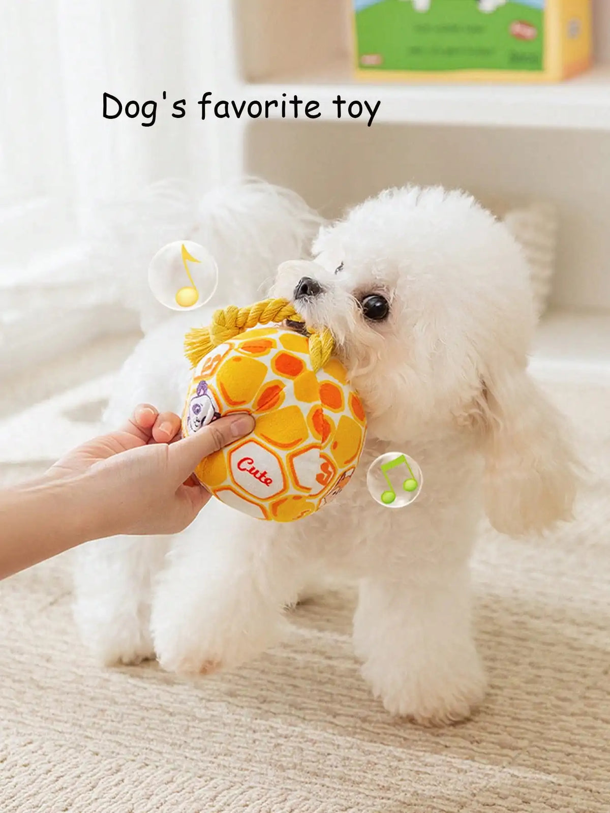 Durable Squeaky Interactive Cloth Dog Toy Ball With Rope