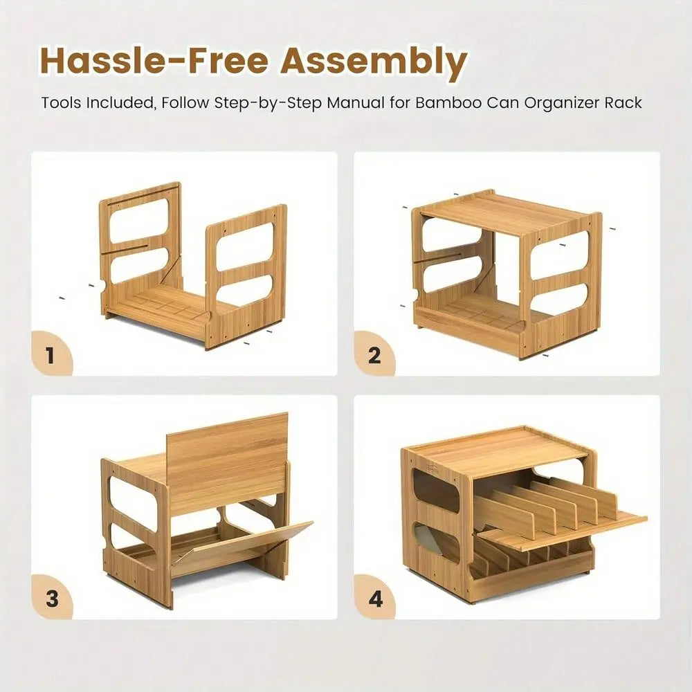 Wooden Double Tier Pet Food Storage Rack With Sturdy Build