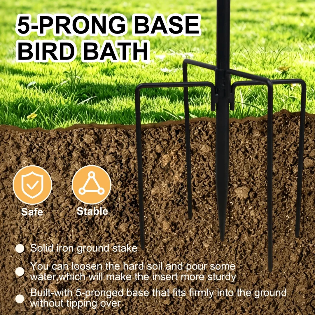 Double Layer Bird Feeder And Bath Stand For Garden Patios
