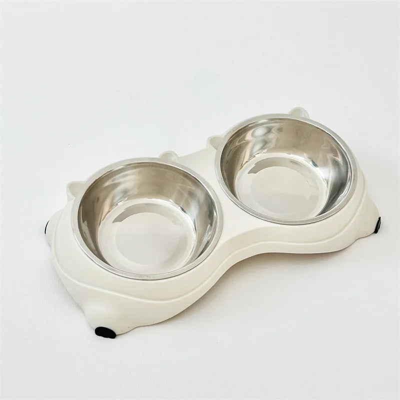 Stainless Steel Double Pet Feeding Bowl for Cats and Dogs