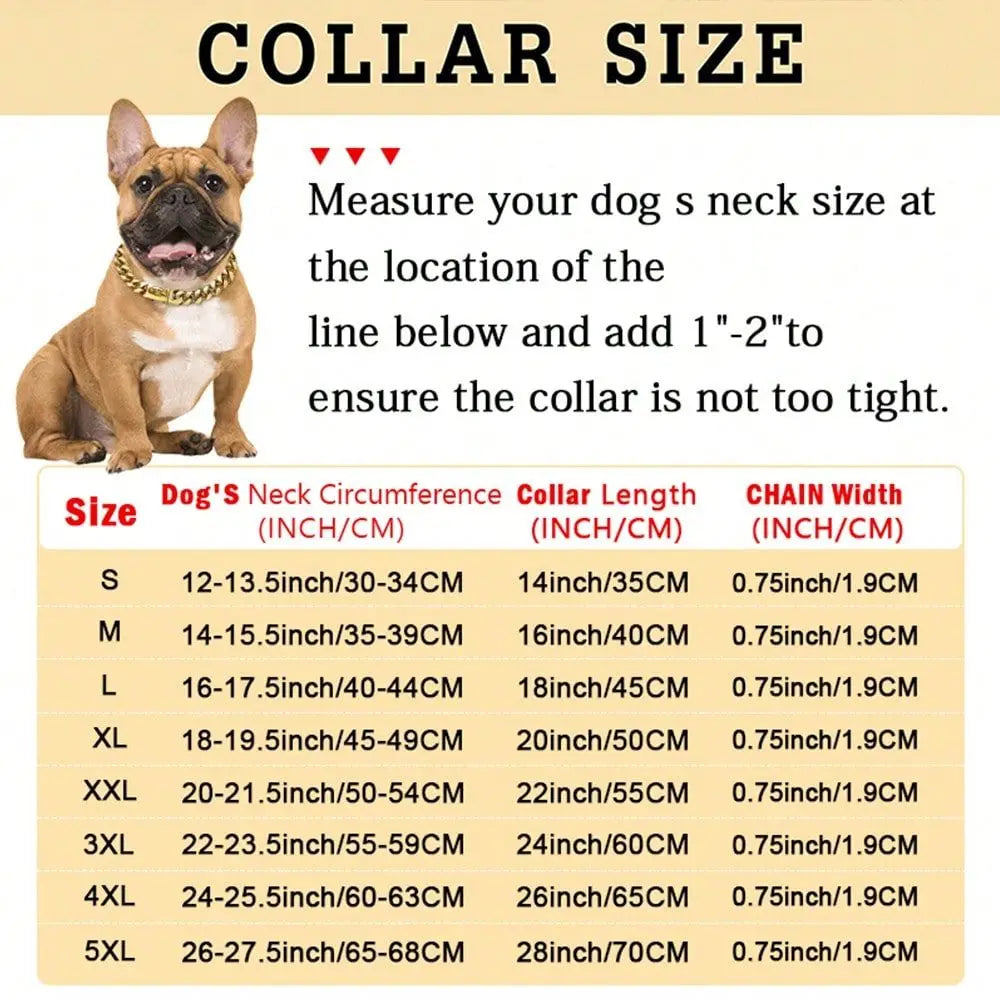 Stainless Steel Dog Collar Buckle Lock Training Chain Pets