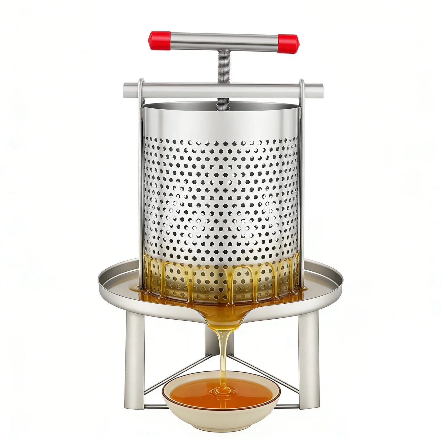 Manual Stainless Steel Honey Presser With Nylon Beekeeping Filter